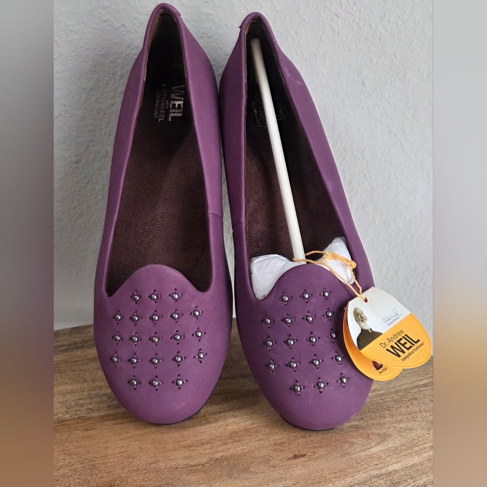 Dr. Weil Womens Size 7.5 Chelsea Orthaheel Technology Purple Flats